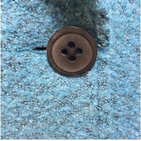 CAbi 186 Jacket Blazer Teal Turquoise Blue Boucle Tweed Wool Blend Size 6 Small - Picture 4 of 8
